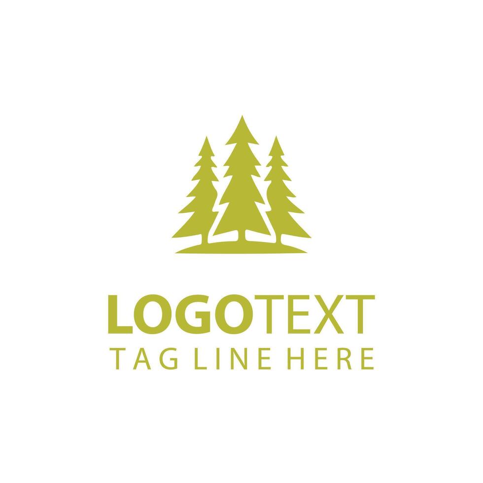 Yew forest tree logo vector