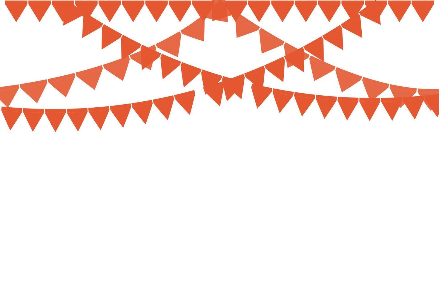 Carnival orange garland with flags. vector