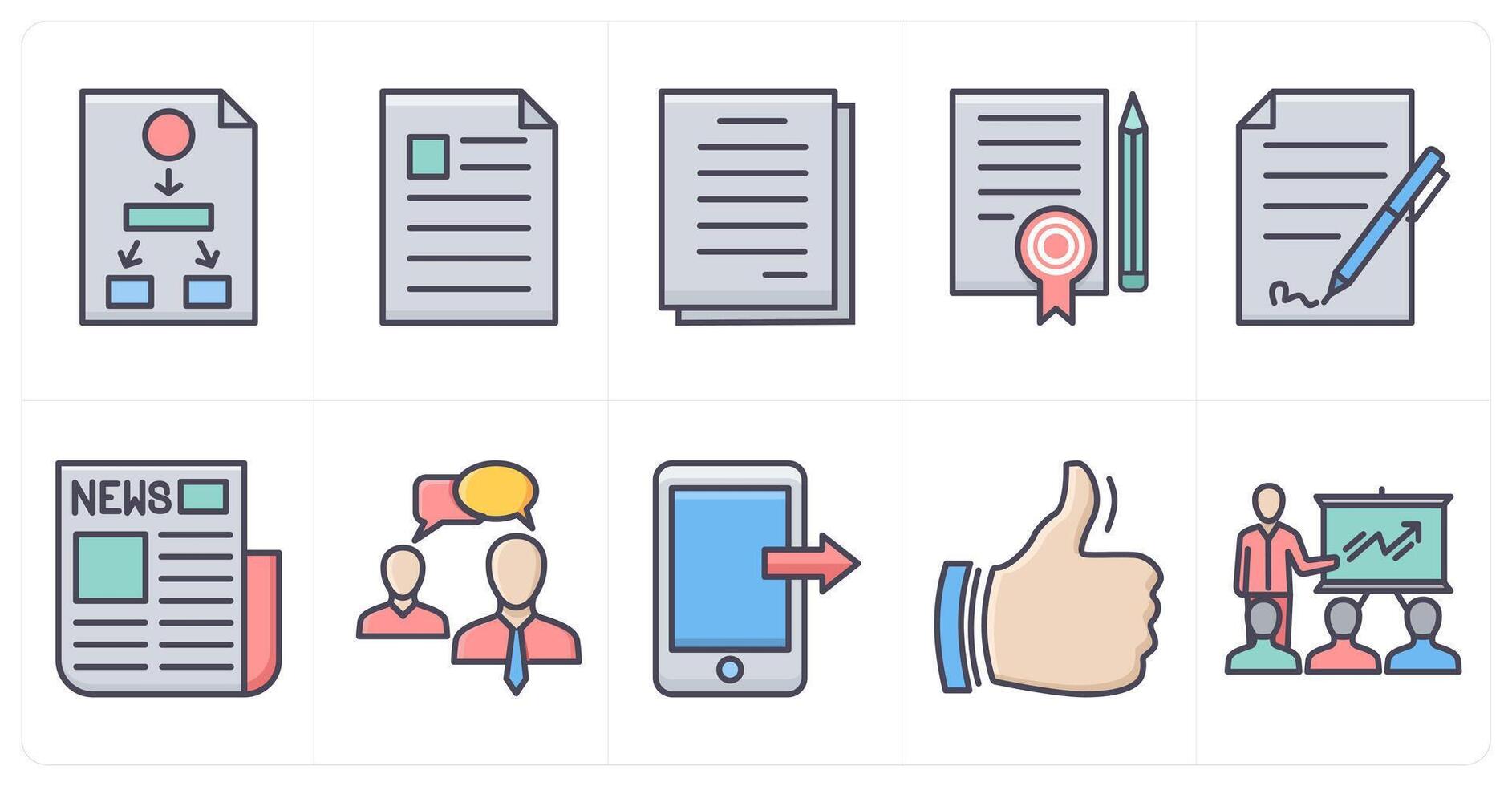 A set of 10 business icons as business hierarchy, user details, duplicate copy vector