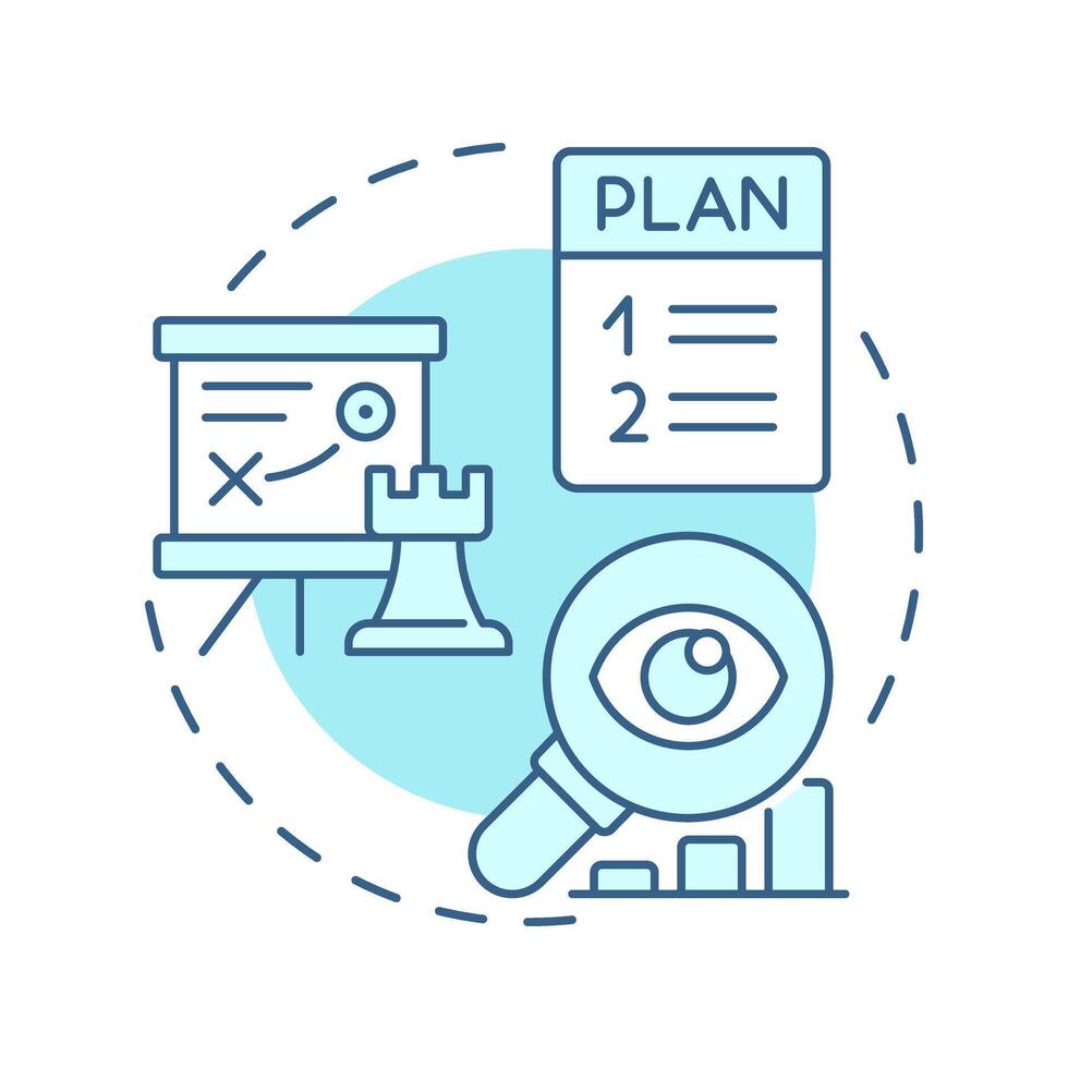 Business plan light blue concept icon. Start manufacturing business. Market analysis and financial projections. Round shape line illustration. Abstract idea. Graphic design. Easy to use in article vector