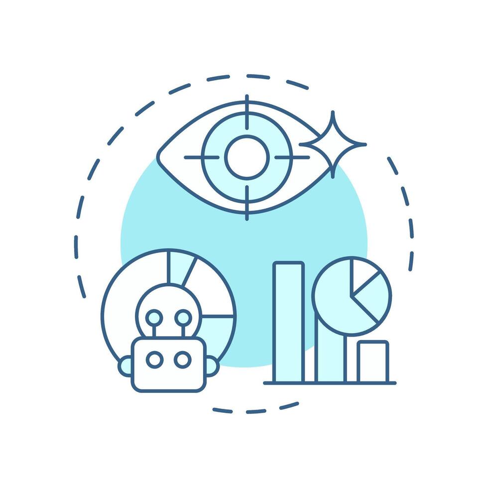 High fidelity at high volume soft blue concept icon. RPA criteria. Tasks management with automated bots. Round shape line illustration. Abstract idea. Graphic design. Easy to use in presentation vector