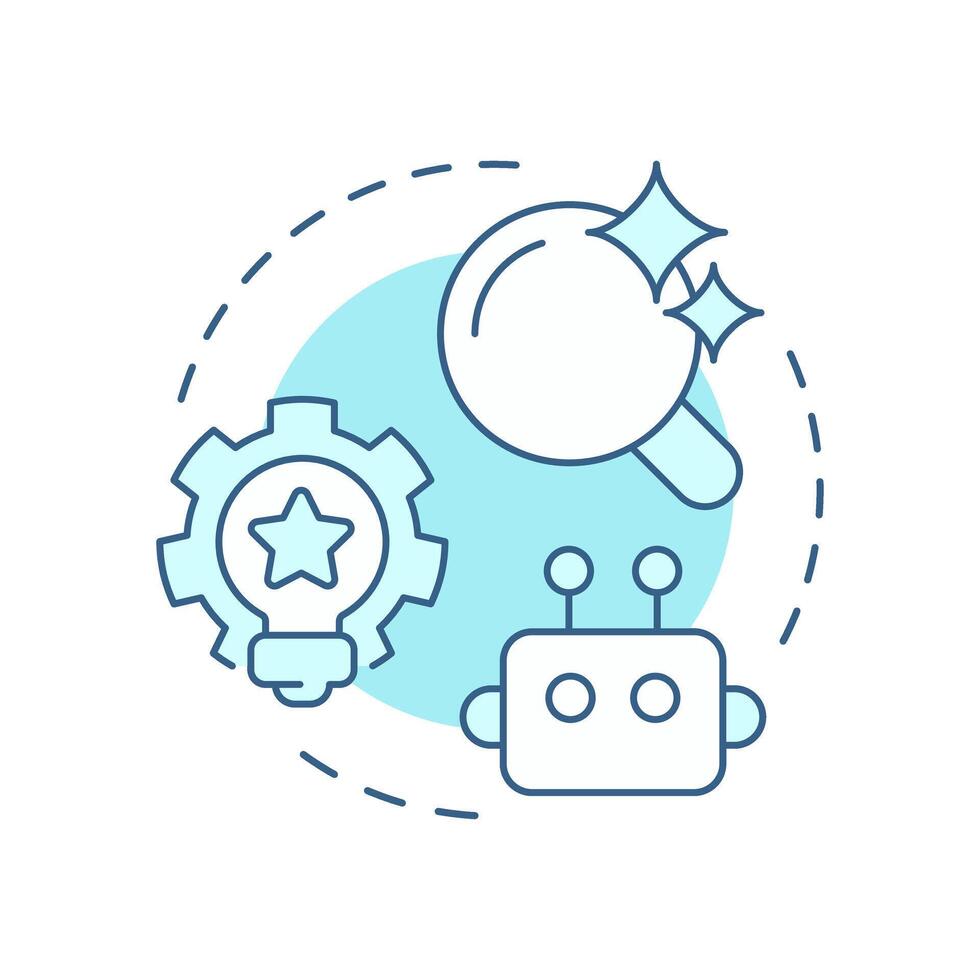 Assess for RPA opportunities soft blue concept icon. Identifying tasks and processes for automation. Round shape line illustration. Abstract idea. Graphic design. Easy to use in article vector