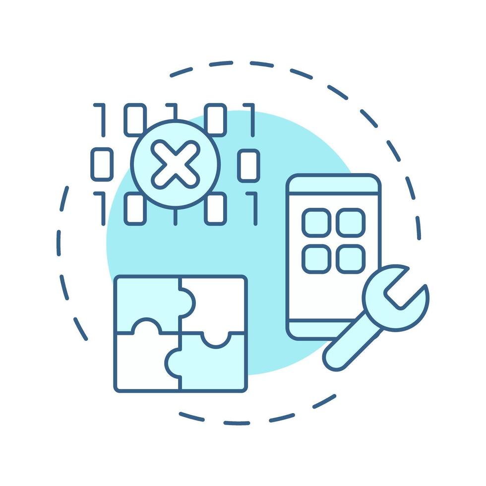 No code soft blue concept icon. App development without programming experience. Robotic process automation. Round shape line illustration. Abstract idea. Graphic design. Easy to use in article vector