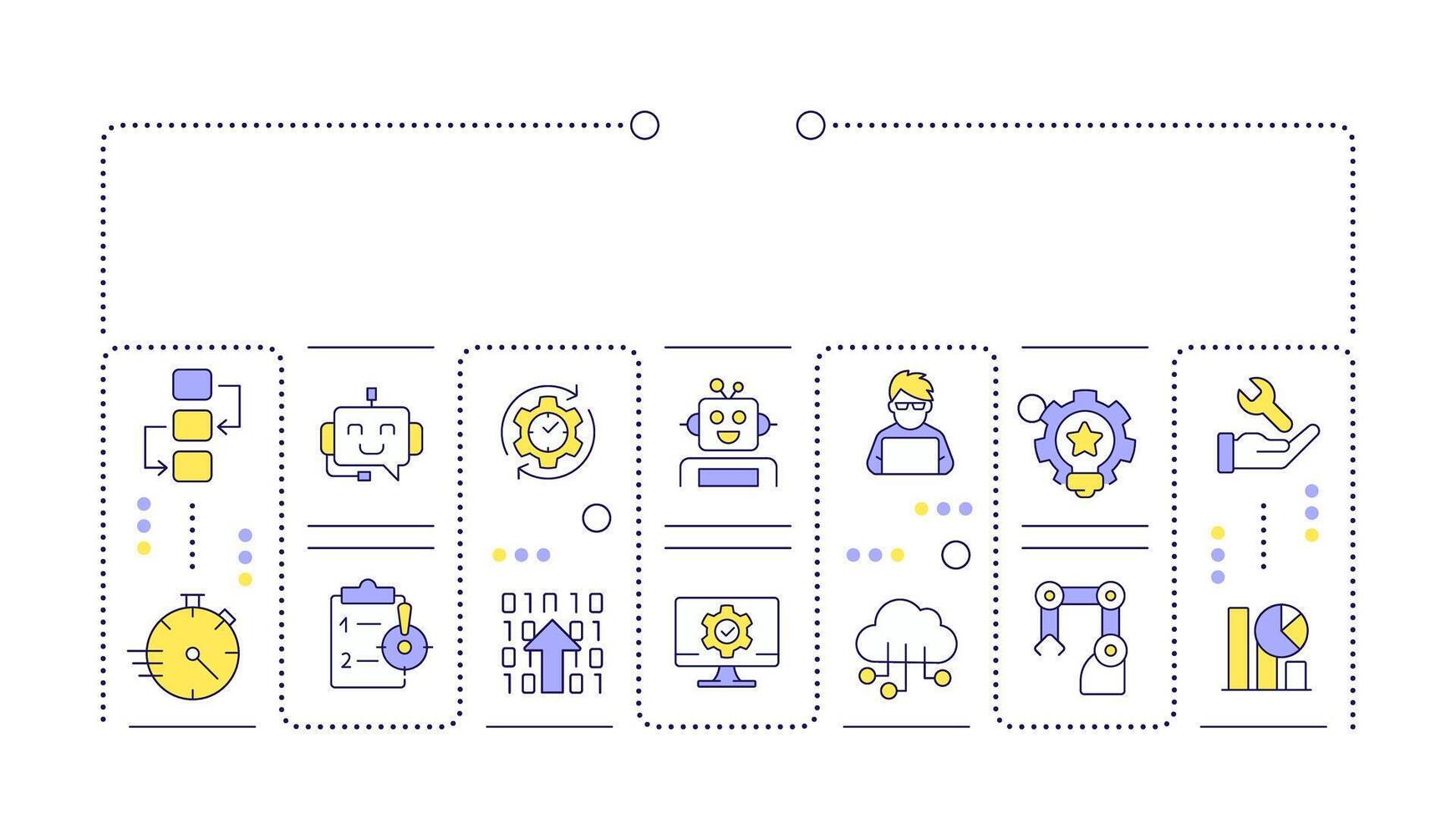 Robotic process automation word concept isolated on white. Using bots for tasks optimization. Creative illustration banner surrounded by editable line colorful icons vector