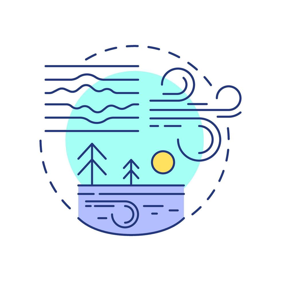 Microscale meteorology multi color concept icon. Smallest atmospheric phenomena studying. Local weather. Round shape line illustration. Abstract idea. Graphic design. Easy to use in article vector