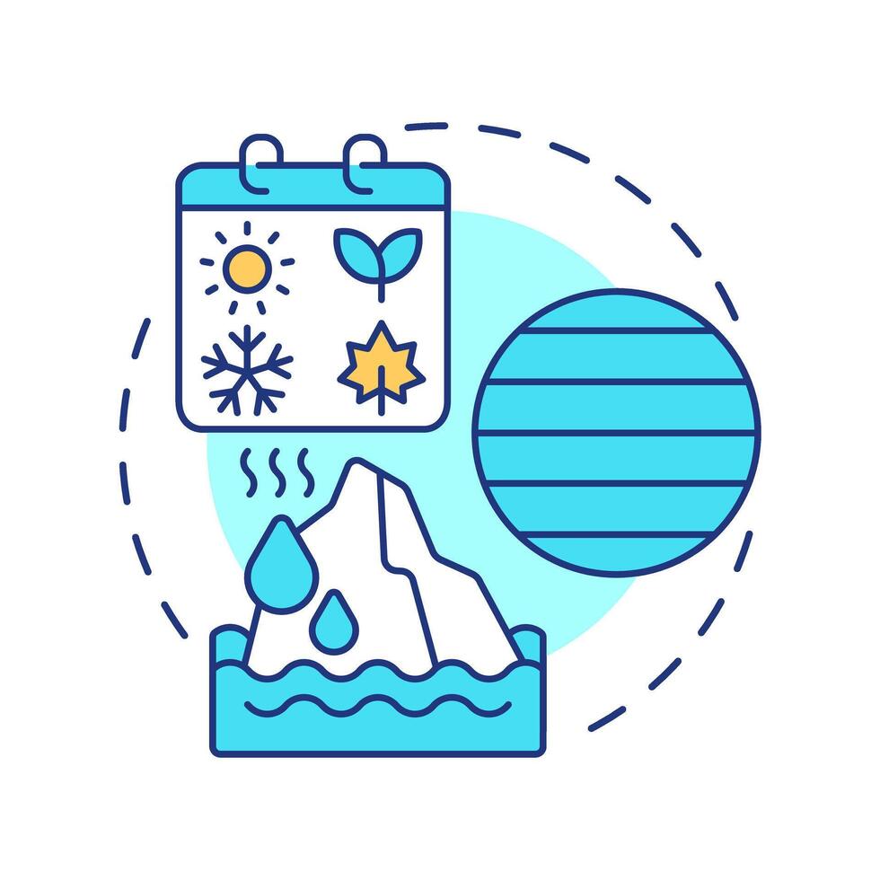 Climate multi color concept icon. Long term patterns of weather in particular region. Meteorology science research. Round shape line illustration. Abstract idea. Graphic design. Easy to use in article vector