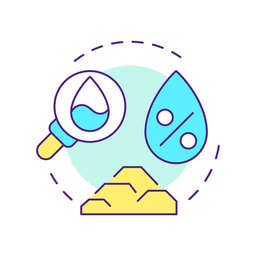 Moisture content test multi color concept icon. Measuring amount of water in ground. Geotech exploration. Round shape line illustration. Abstract idea. Graphic design. Easy to use in presentation vector