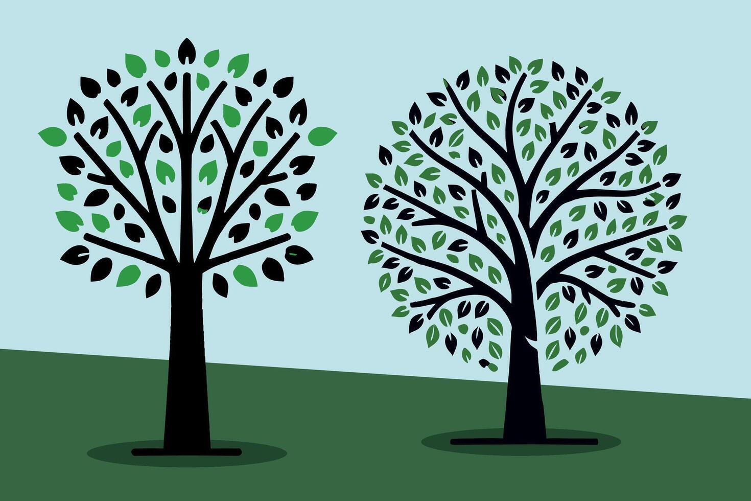 Free Illustration Green Tree With Natural Environment vector