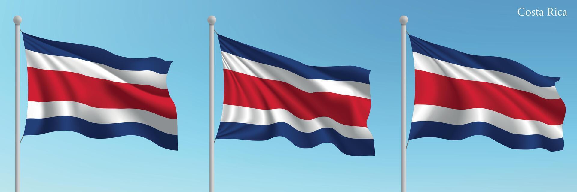 Costa rica flags 3d illustration vector