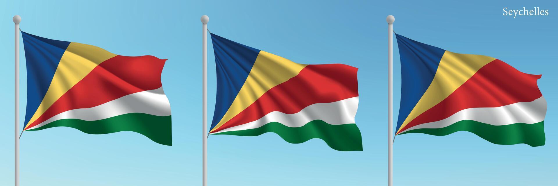 Three flags of the republic of seychelles vector