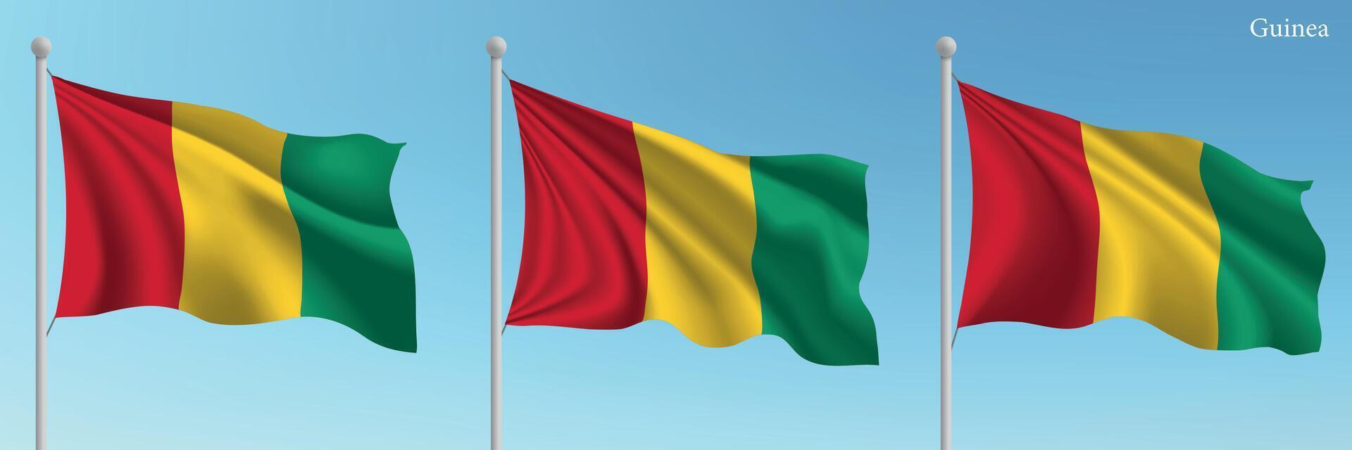 Three flags of the republic of cameroon vector