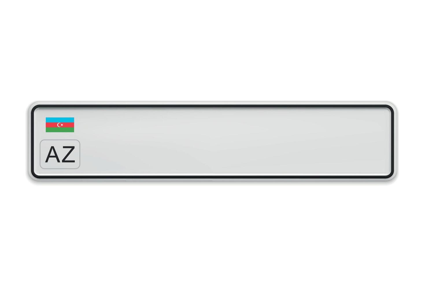 New Car number plate of Azerbaijan. Vehicle registration license vector