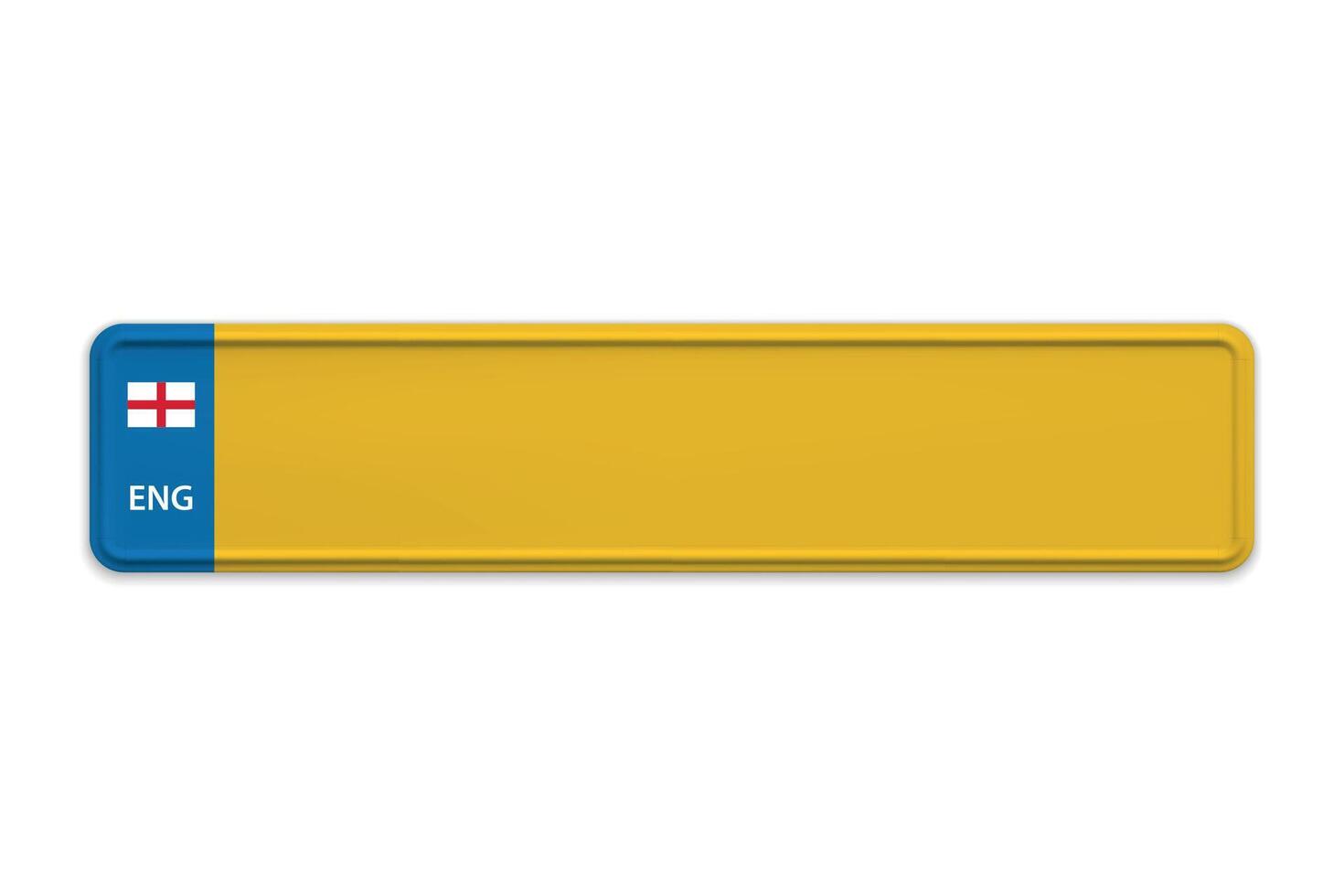 Car number plate of United Kingdom. Vehicle registration license of british region England vector