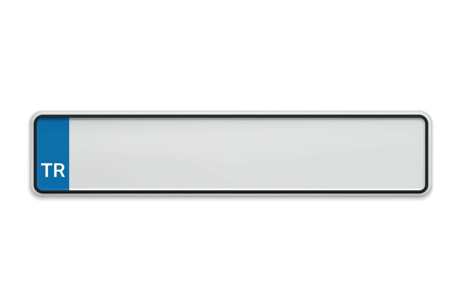 New Car number plate of Turkey. Vehicle registration license vector