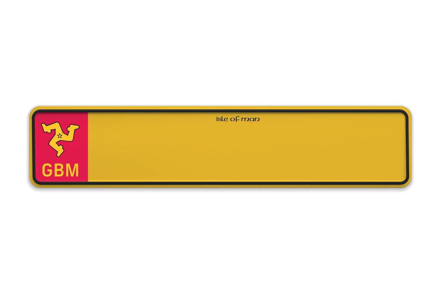 Car number plate of United Kingdom. Vehicle registration license of british region Isle of Man vector