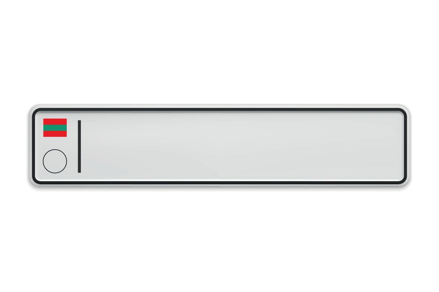 New Car number plate of Transnitria. Vehicle registration license vector