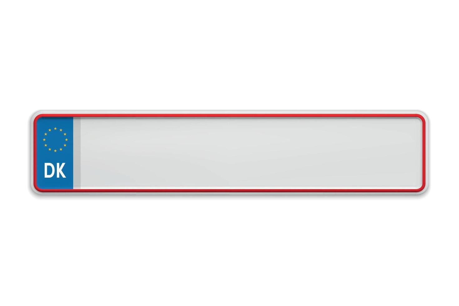 New Car number plate of Denmark. Vehicle registration license vector