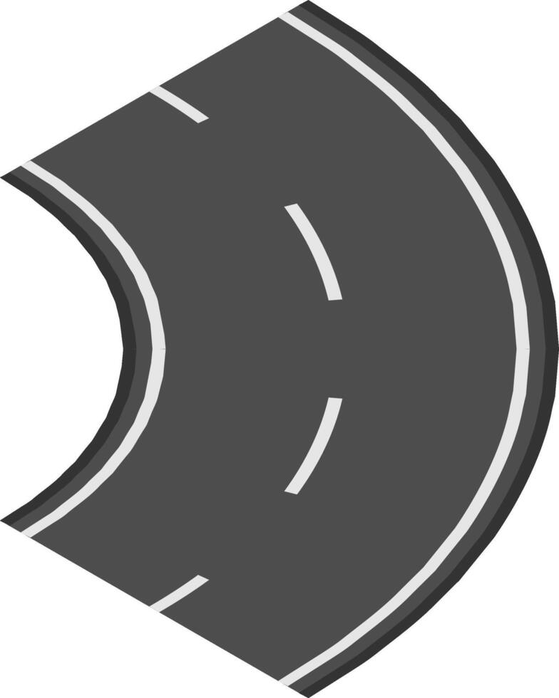 Curving asphalt road stretching into the distance, featuring white lane dividers, creating a sense of journey and transportation infrastructure vector