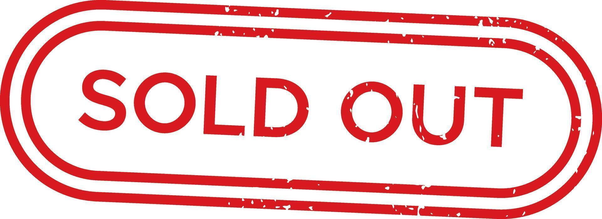 Red grunge rubber stamp seal featuring a double oval border, conveying a sold out message. Isolated on a clean white background, perfect for business and marketing contexts vector
