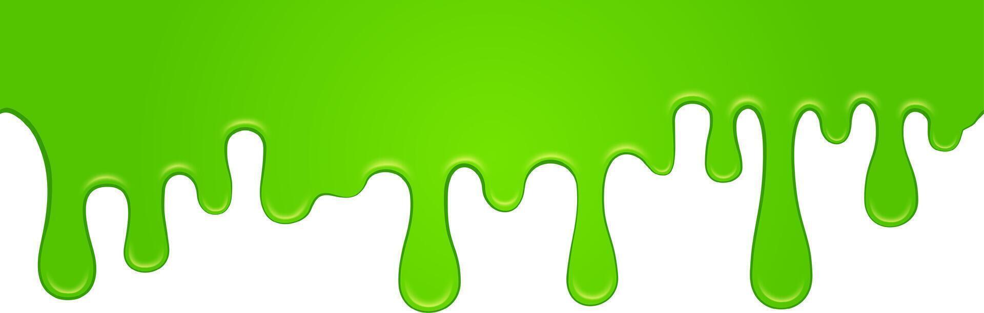 Vibrant, viscous green goo is slowly dripping down against a clean white backdrop, creating a striking visual contrast and suggesting a sense of playful messiness vector