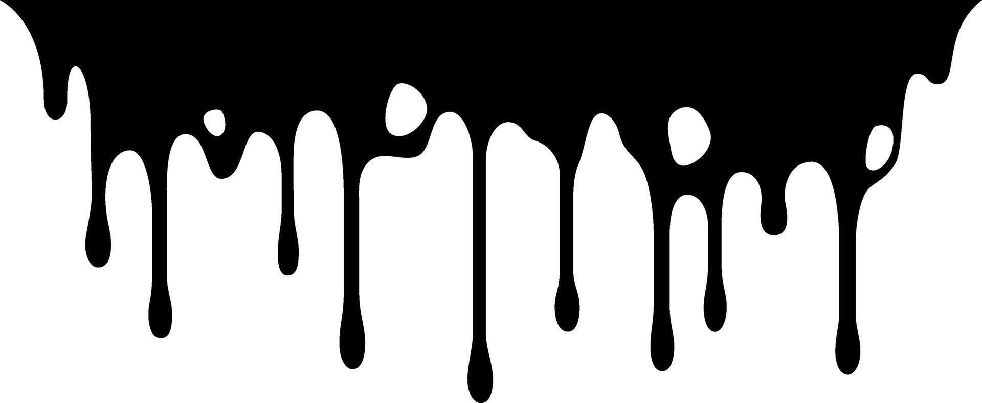 Black paint dripping down a white wall creates a strikingly messy and artistic pattern, showcasing a dynamic interplay of viscous texture and bold contrasting colors vector