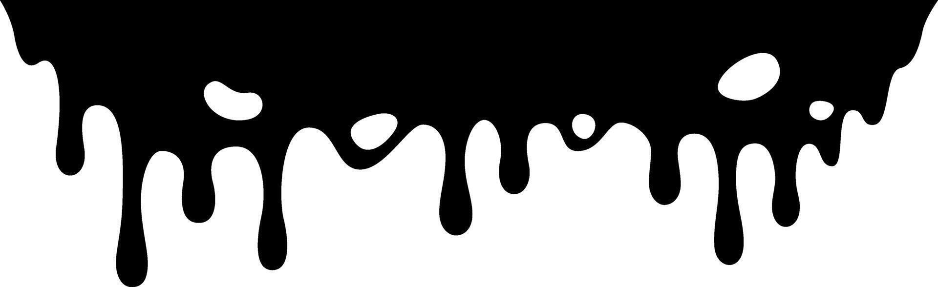 Black paint is dripping down a white background, creating an abstract and artistic visual effect with its irregular shapes and flowing movement vector
