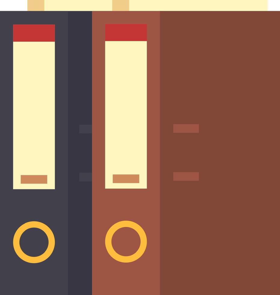 Several office ring binders standing upright on a shelf, carefully organized and poised to hold essential documents, create an efficient and professional workspace for effective management vector