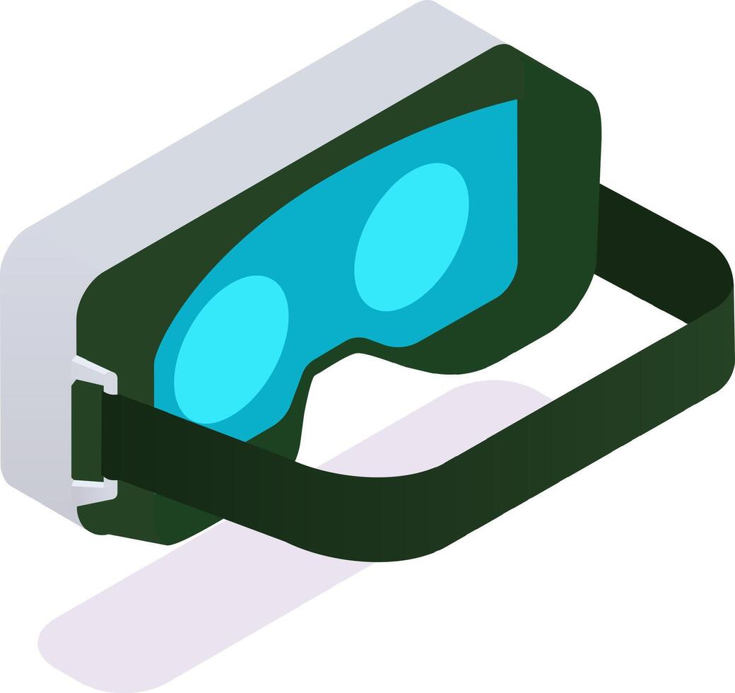 Modern vr goggles featuring vibrant lenses and an adjustable head strap, providing access to immersive digital environments and enhancing experiences in virtual worlds vector