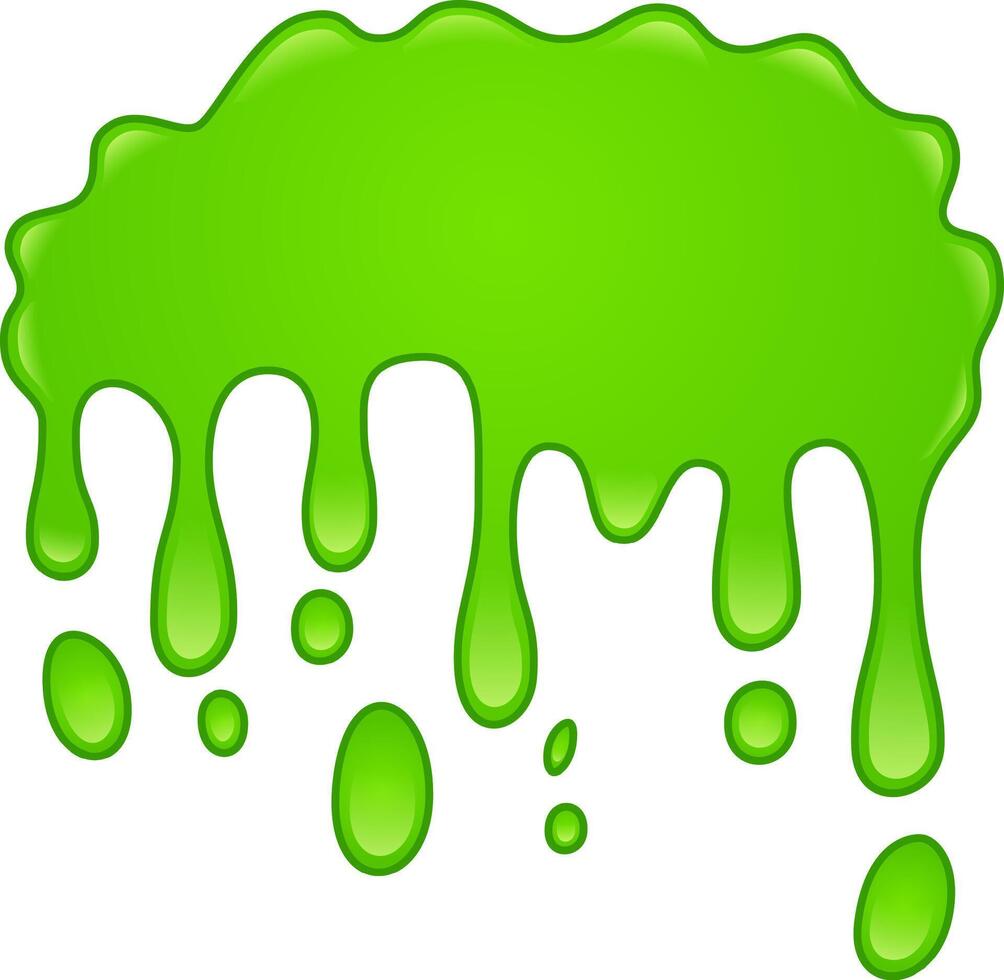 Viscous bright green goo is slowly dripping down, forming a playful array of irregular blobs and drops, creating a sticky, vibrant visual that captures attention and sparks imagination vector