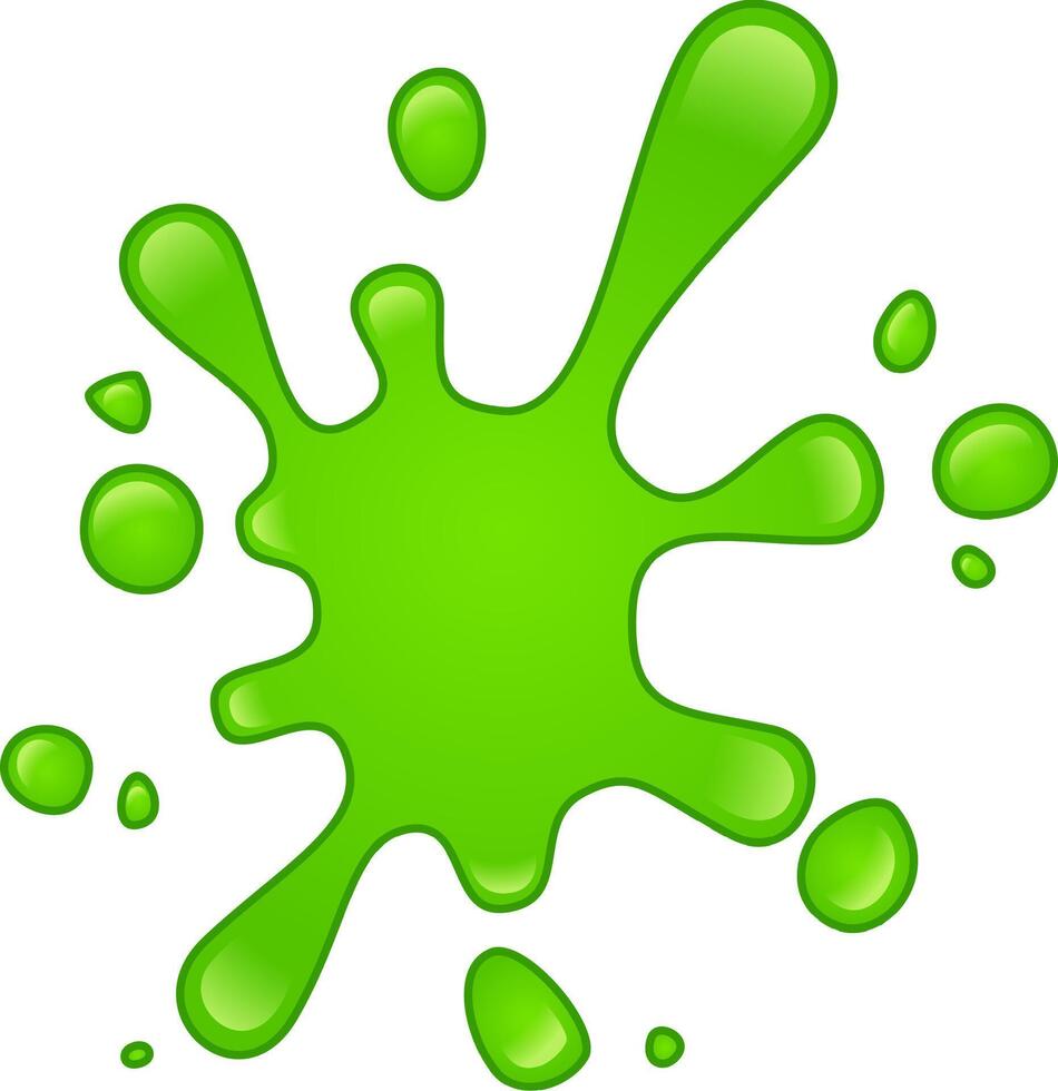 Vibrant green paint is splashing dynamically against a clean white backdrop, creating an energetic and eye catching visual effect with its glossy texture and fluid shape vector