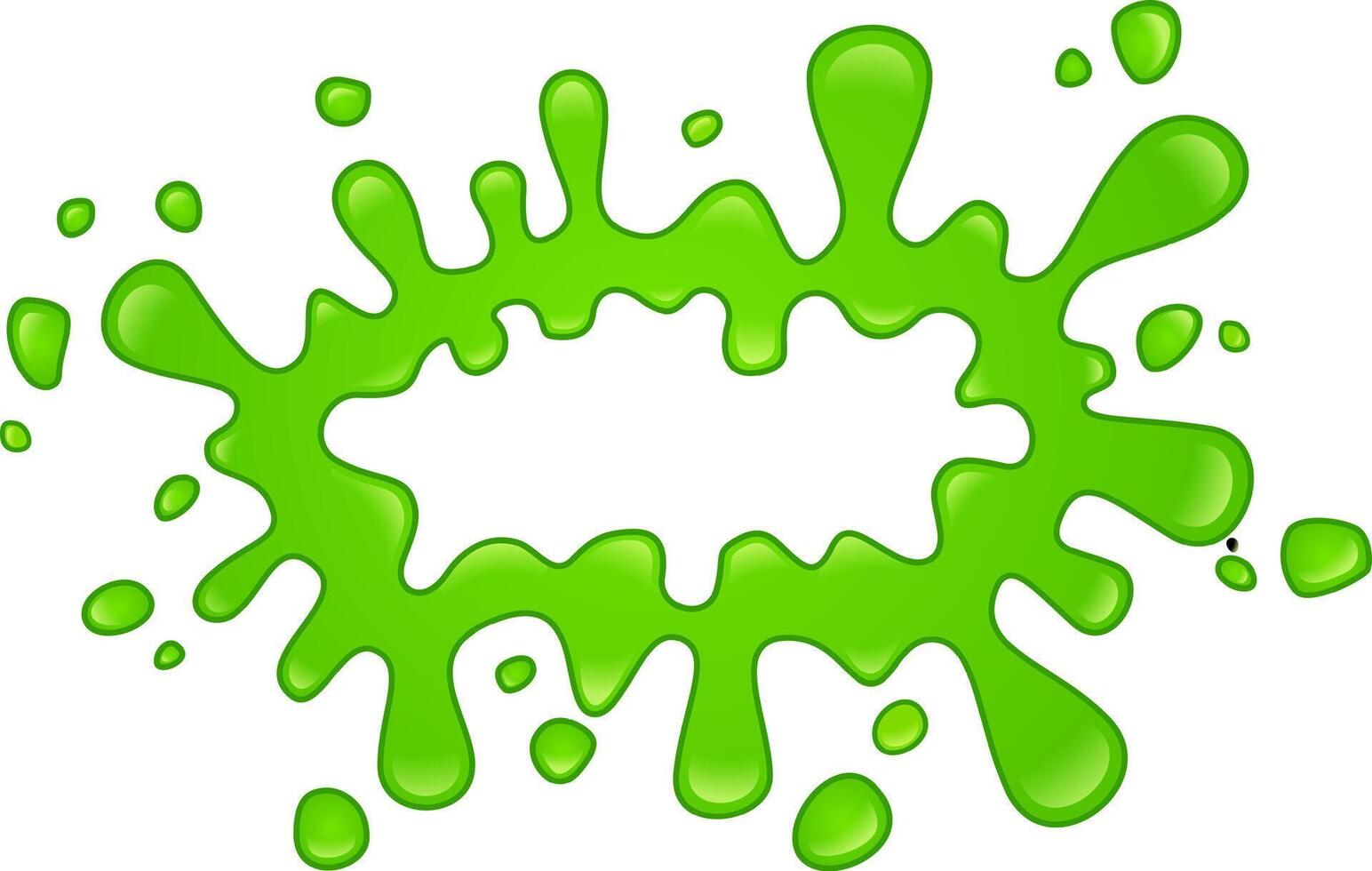Green slime splattering on a white background, creating a vibrant and gooey visual effect, perfect for representing anything sticky, messy, or playful vector