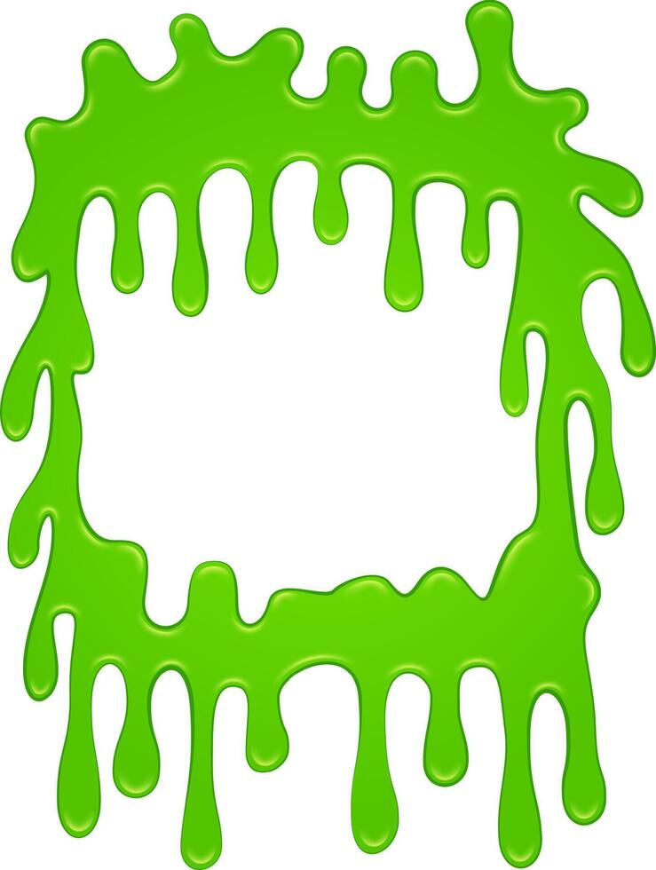 Bright green slime dripping down creates an eye catching frame against a clean white background, ideal for halloween festivities or any spooky occasion vector