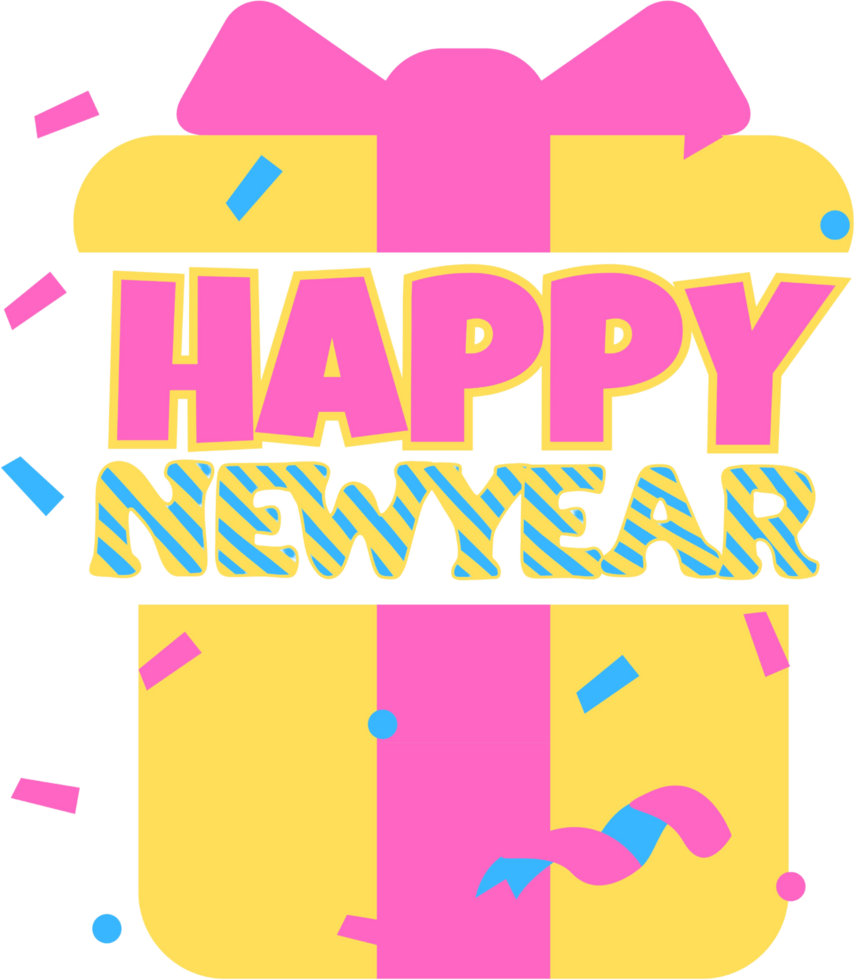 olorful messages New Year's events png