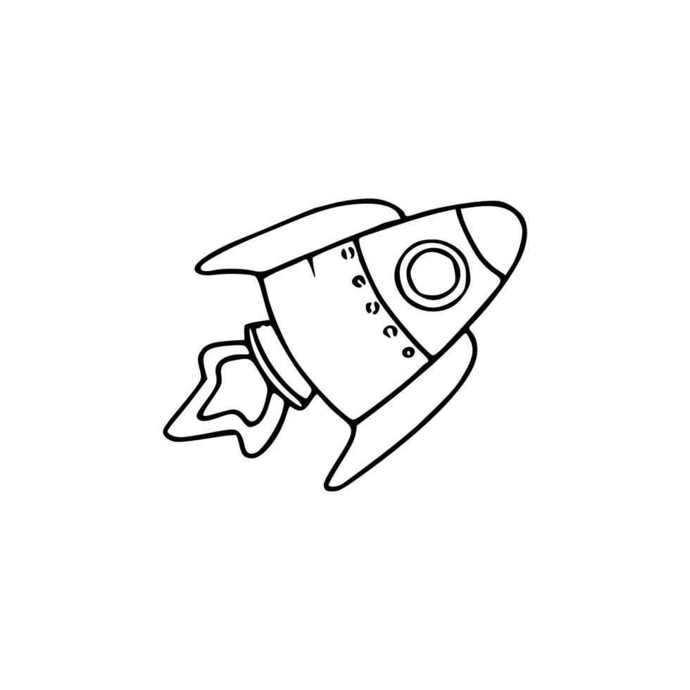 Space rocket icon illustration vector