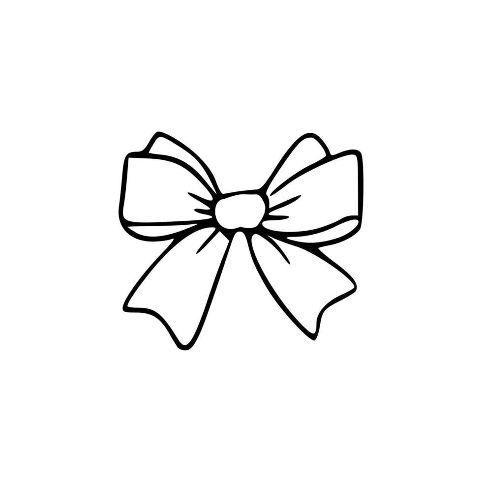 A black and white drawing of a bow vector