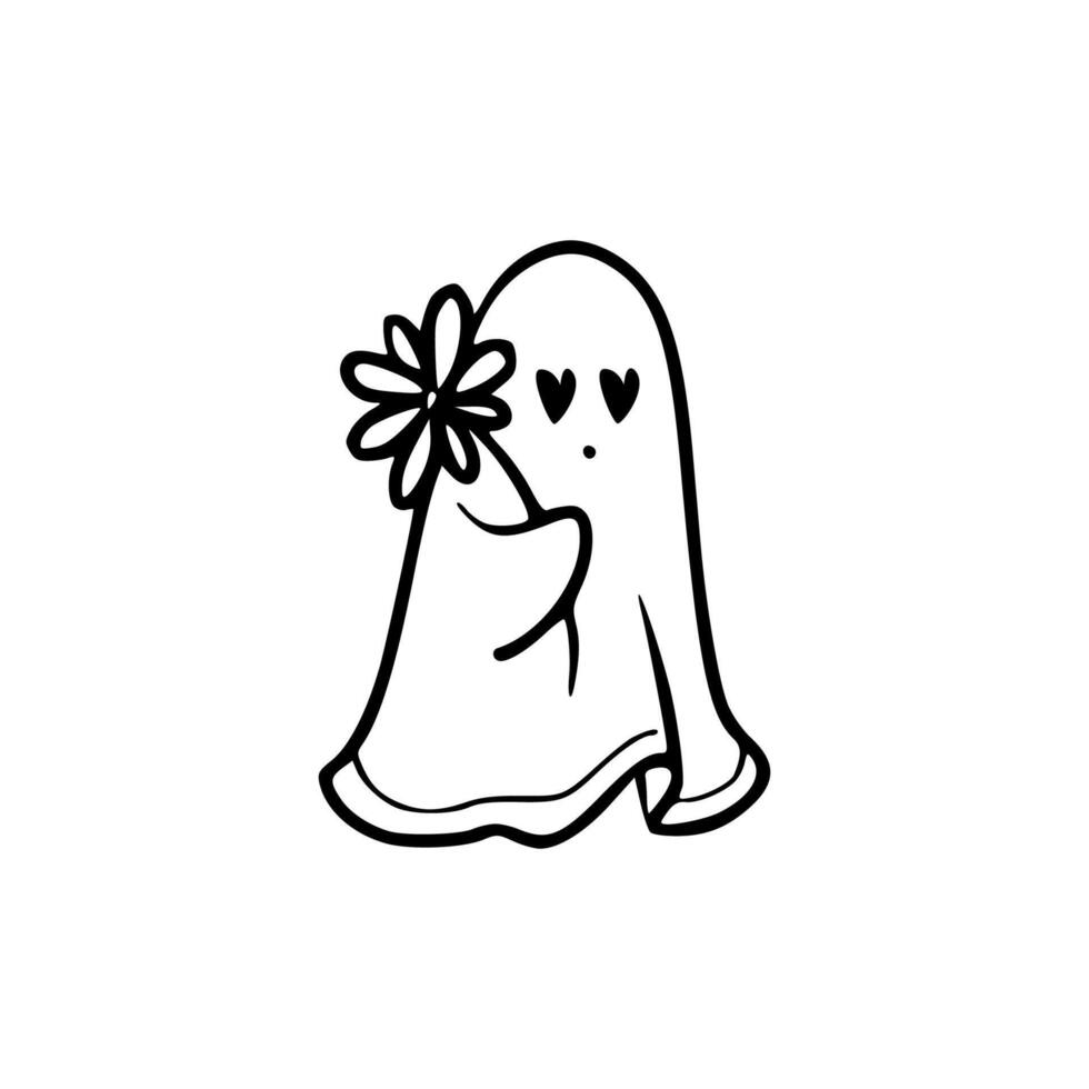 A ghost holding a flower in its hand vector