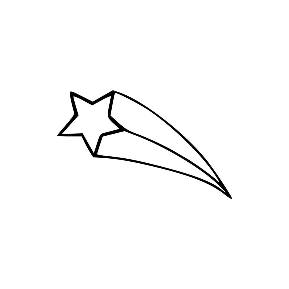 A star is drawn in a line on a white background vector