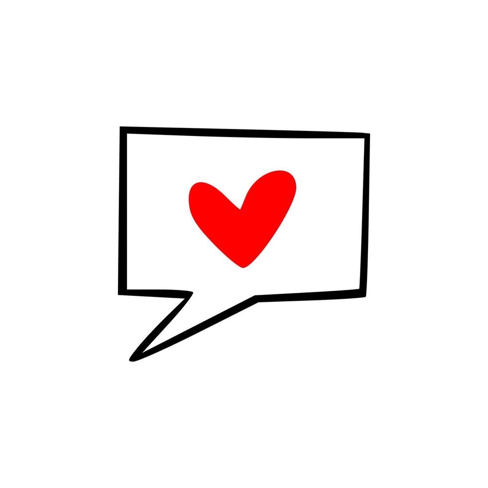 A speech bubble with a heart in it vector