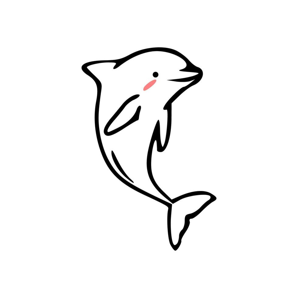 A dolphin is shown in a cartoon style vector