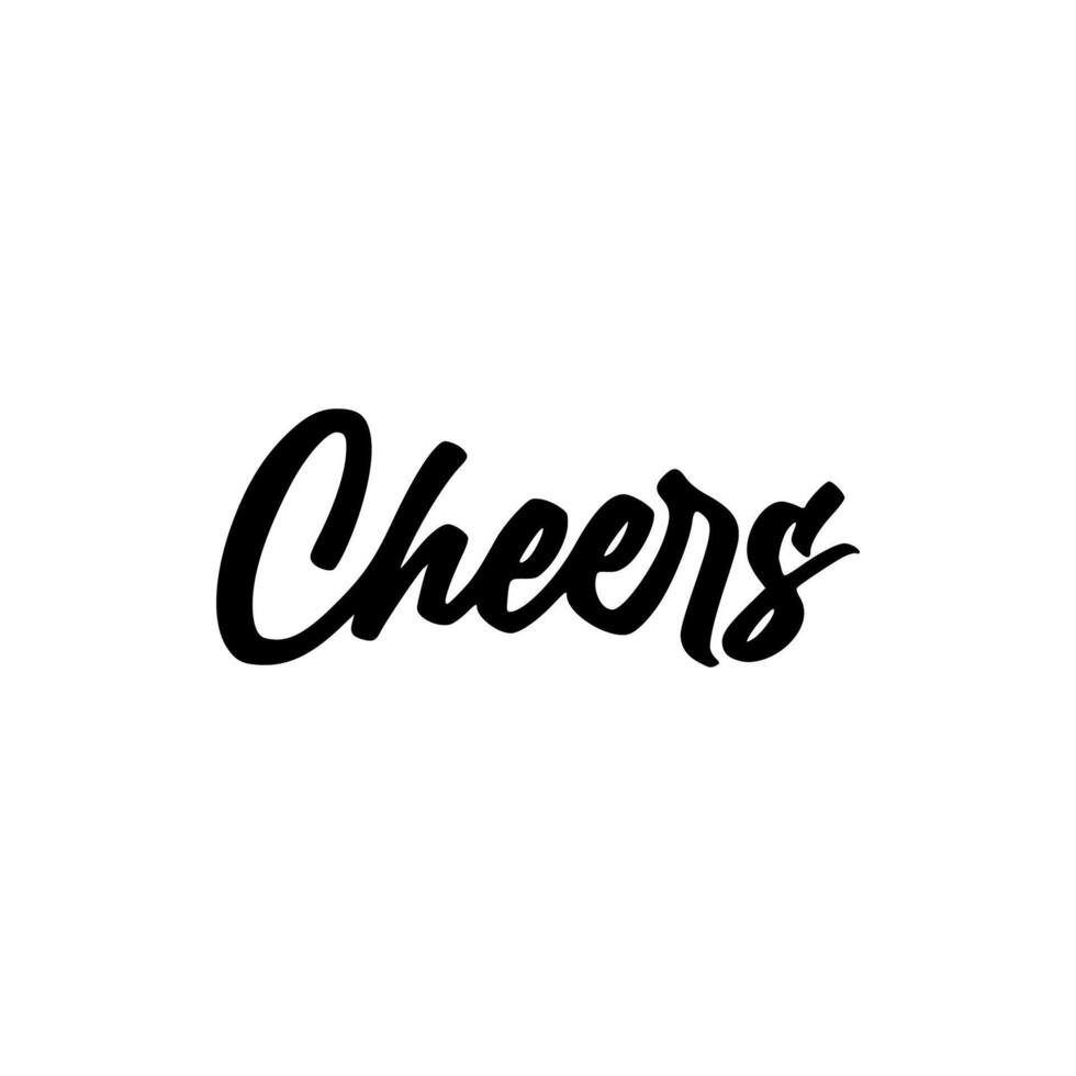 Cheers - a hand lettering logo vector