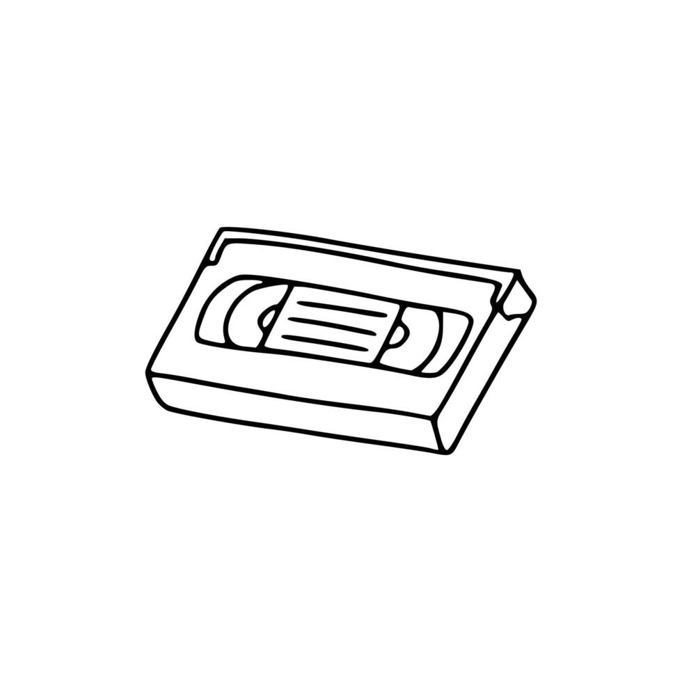 A drawing of a cassette tape on a white background vector