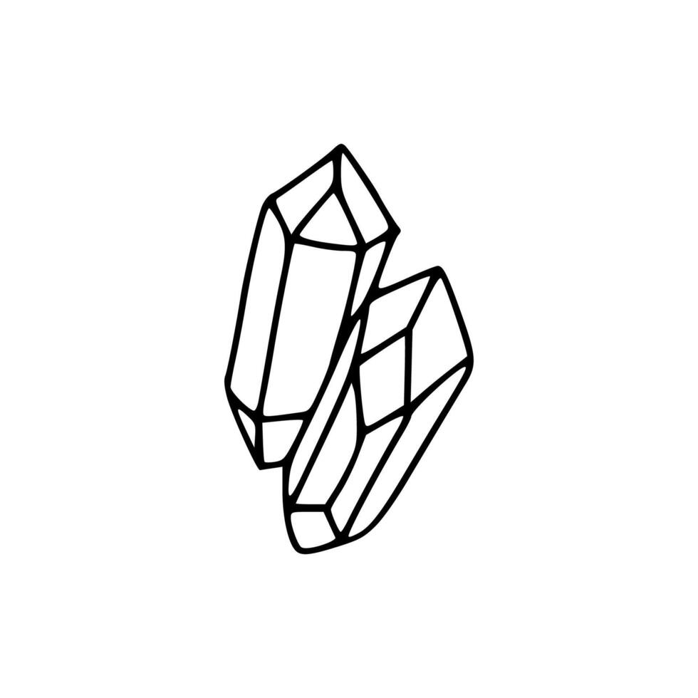 A line drawing of two crystals vector