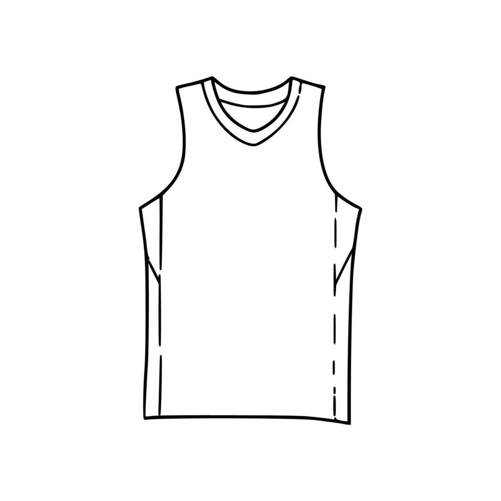 A drawing of a tank top with a white background vector