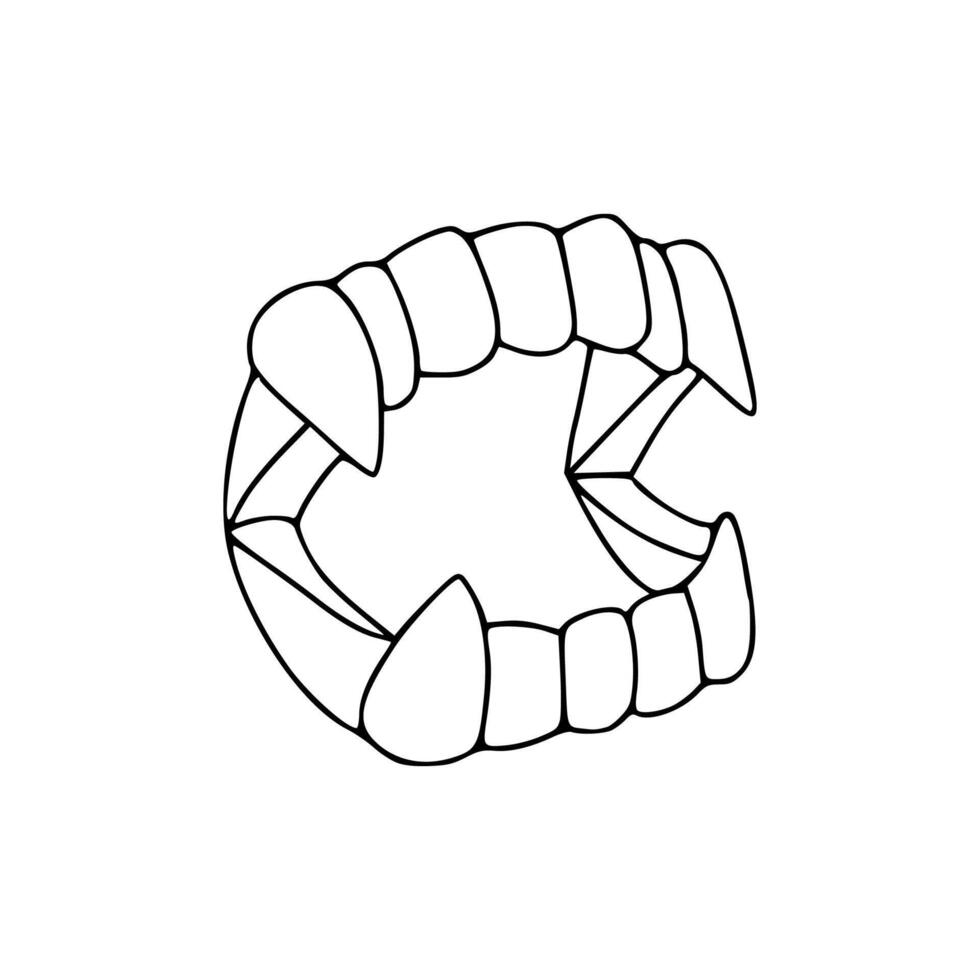 A drawing of a vampire's mouth vector