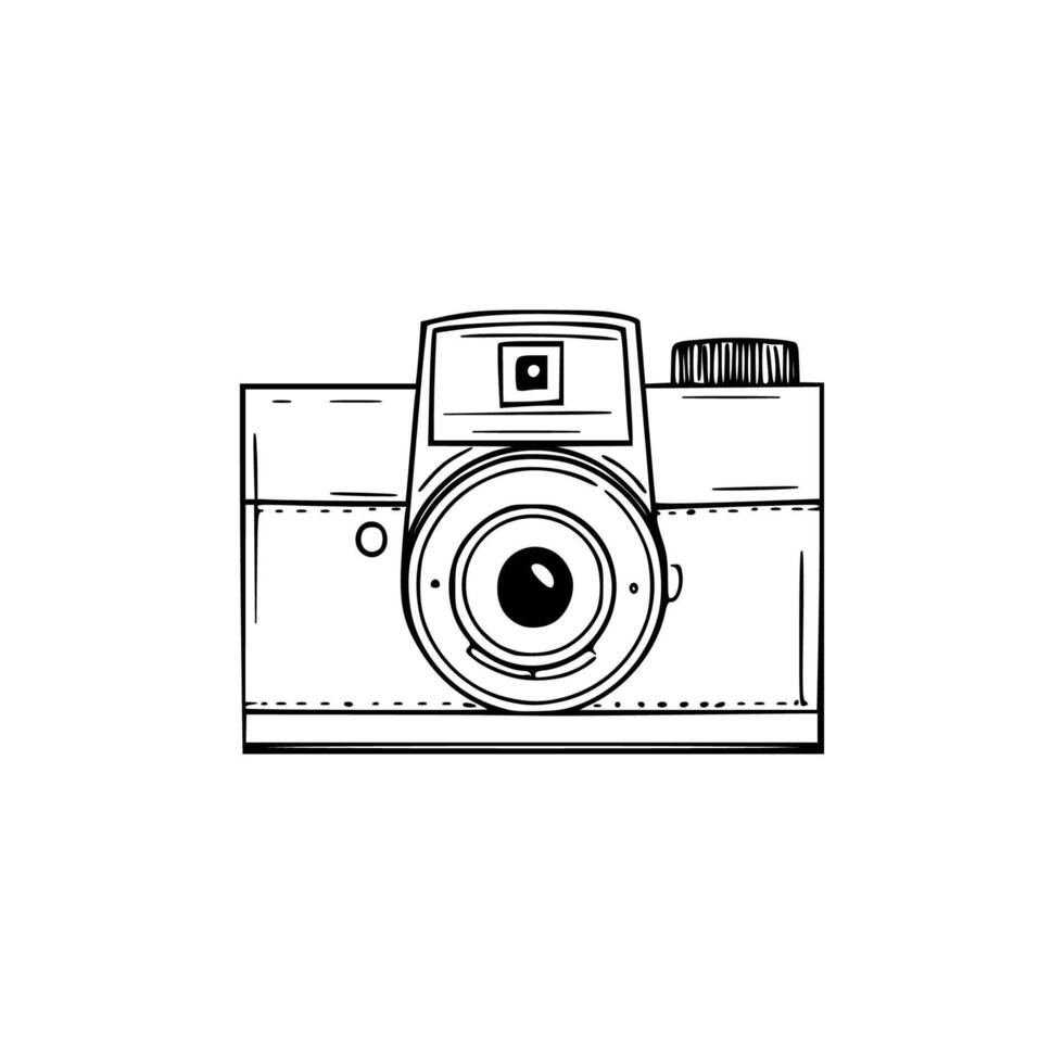 A drawing of a camera on a white background vector