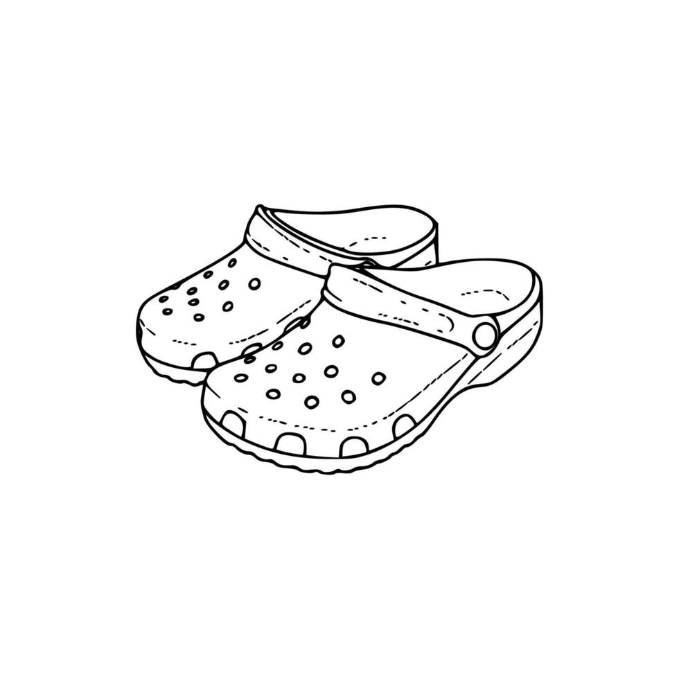 Crocs shoes coloring pages vector