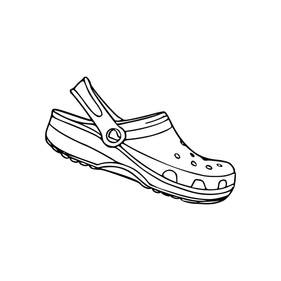 Crocs shoes coloring pages vector