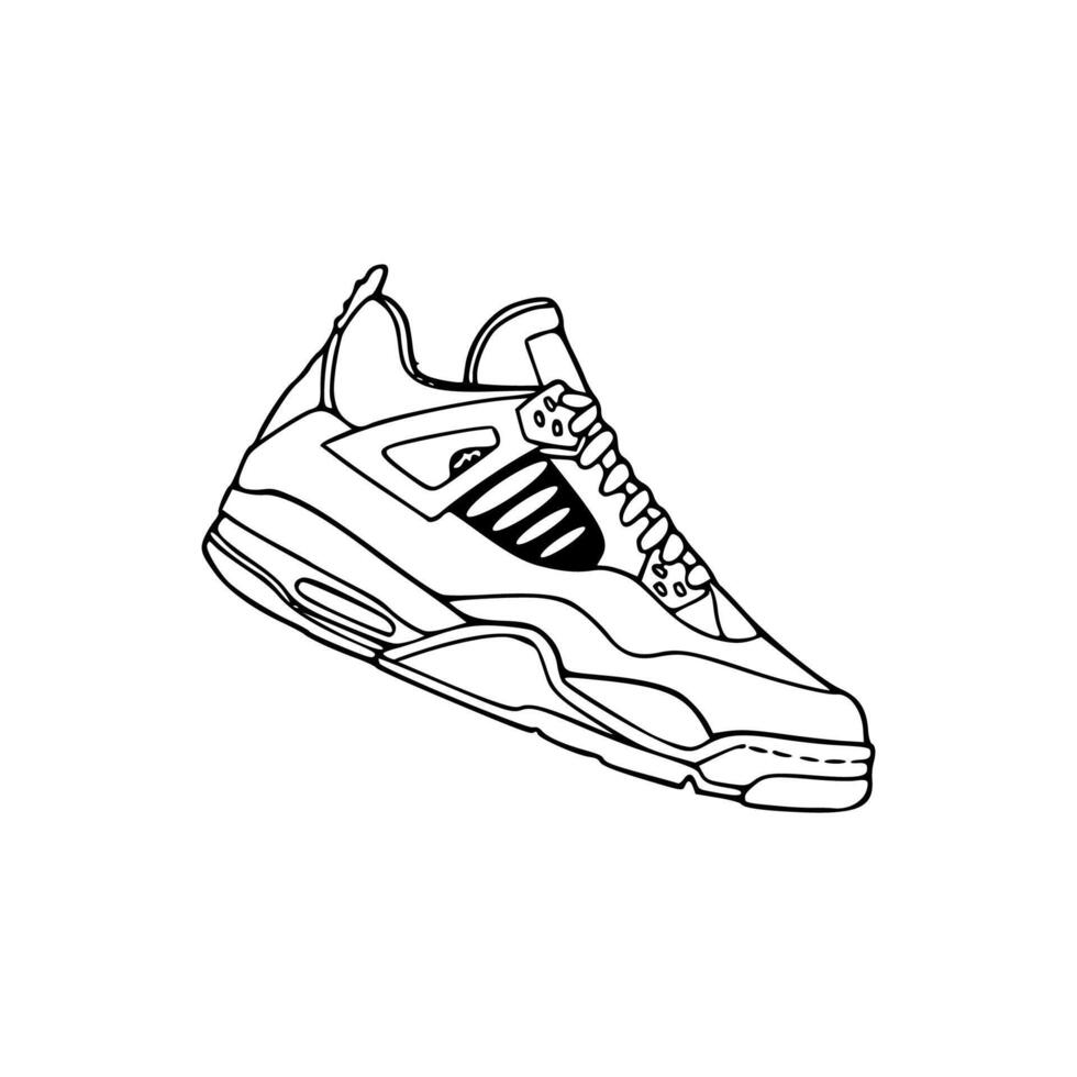 Air jordan 4 coloring pages vector