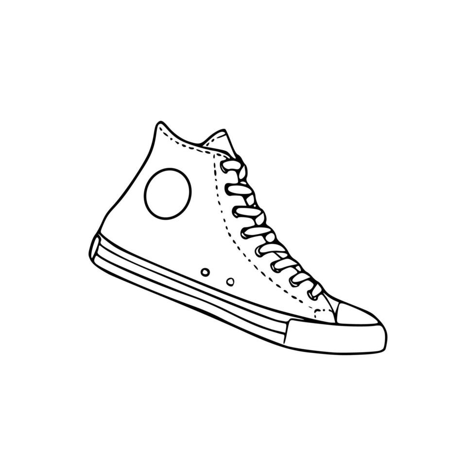 Converse sneakers coloring pages vector