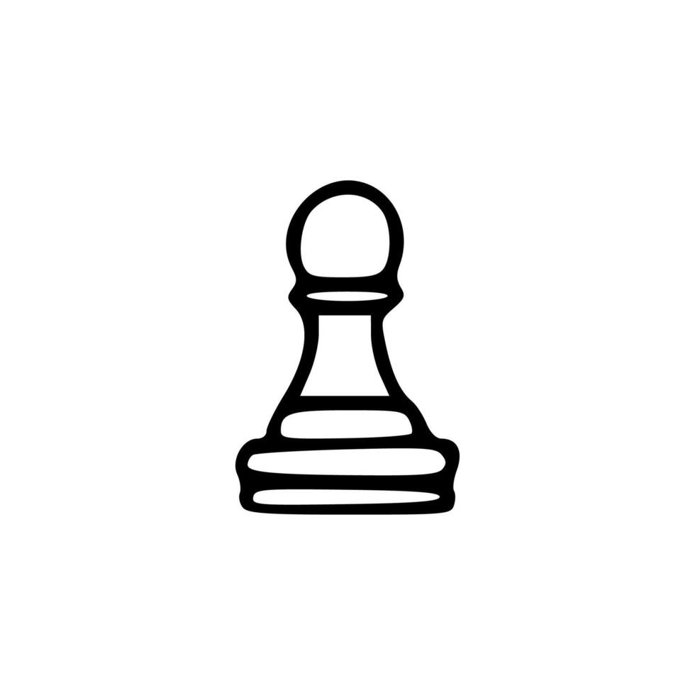 A black and white illustration of a chess piece vector